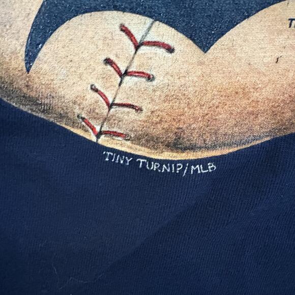 Detroit Tigers Shirt Girl Small 6-8 Blue MLB Baseball Fringe Bow Tiny Turnip Tee - Picture 5 of 9